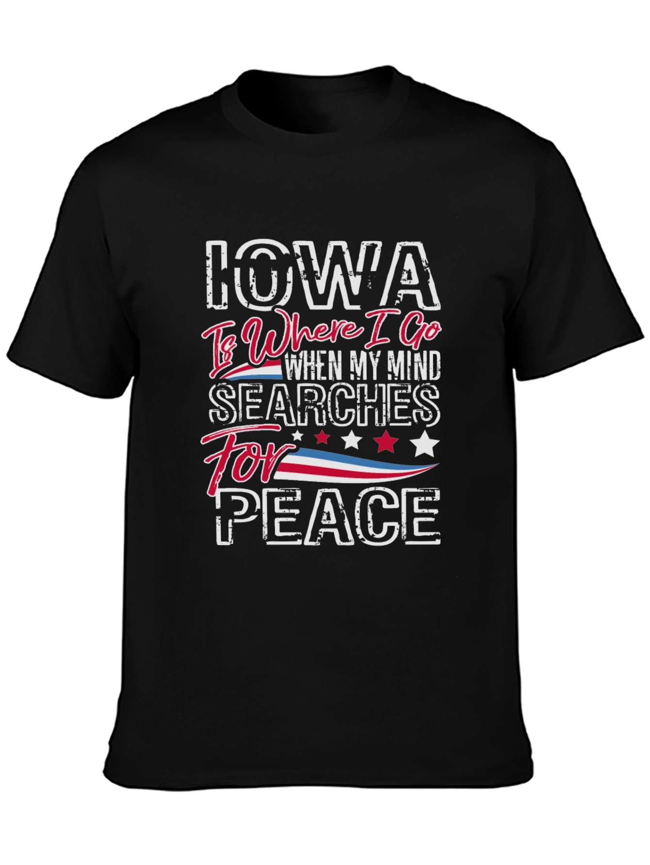 Iowa Peace T-Shirt -  Where I Go When My Mind Searches
