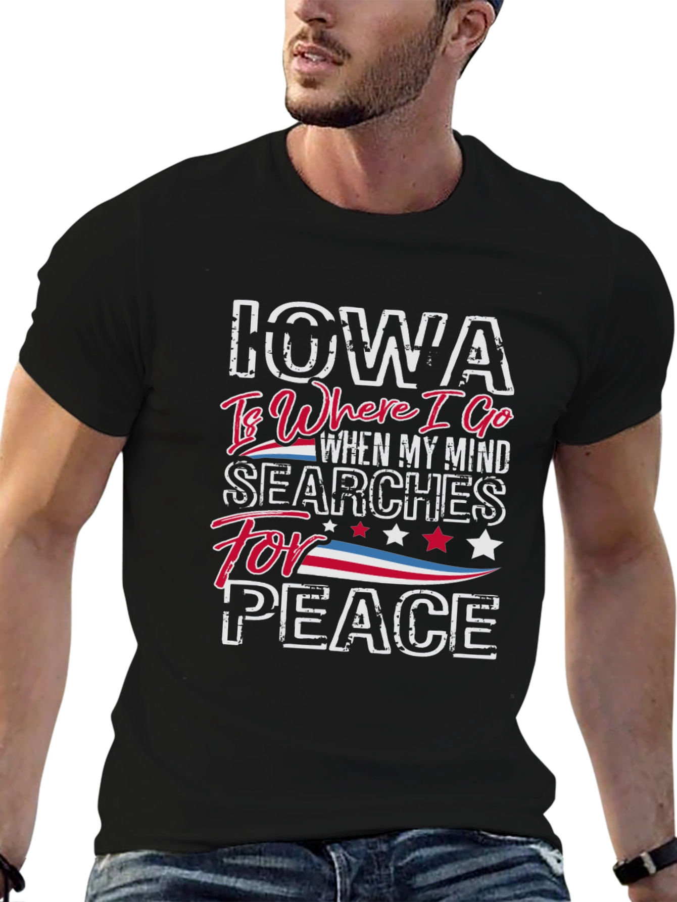 Iowa Peace T-Shirt -  Where I Go When My Mind Searches