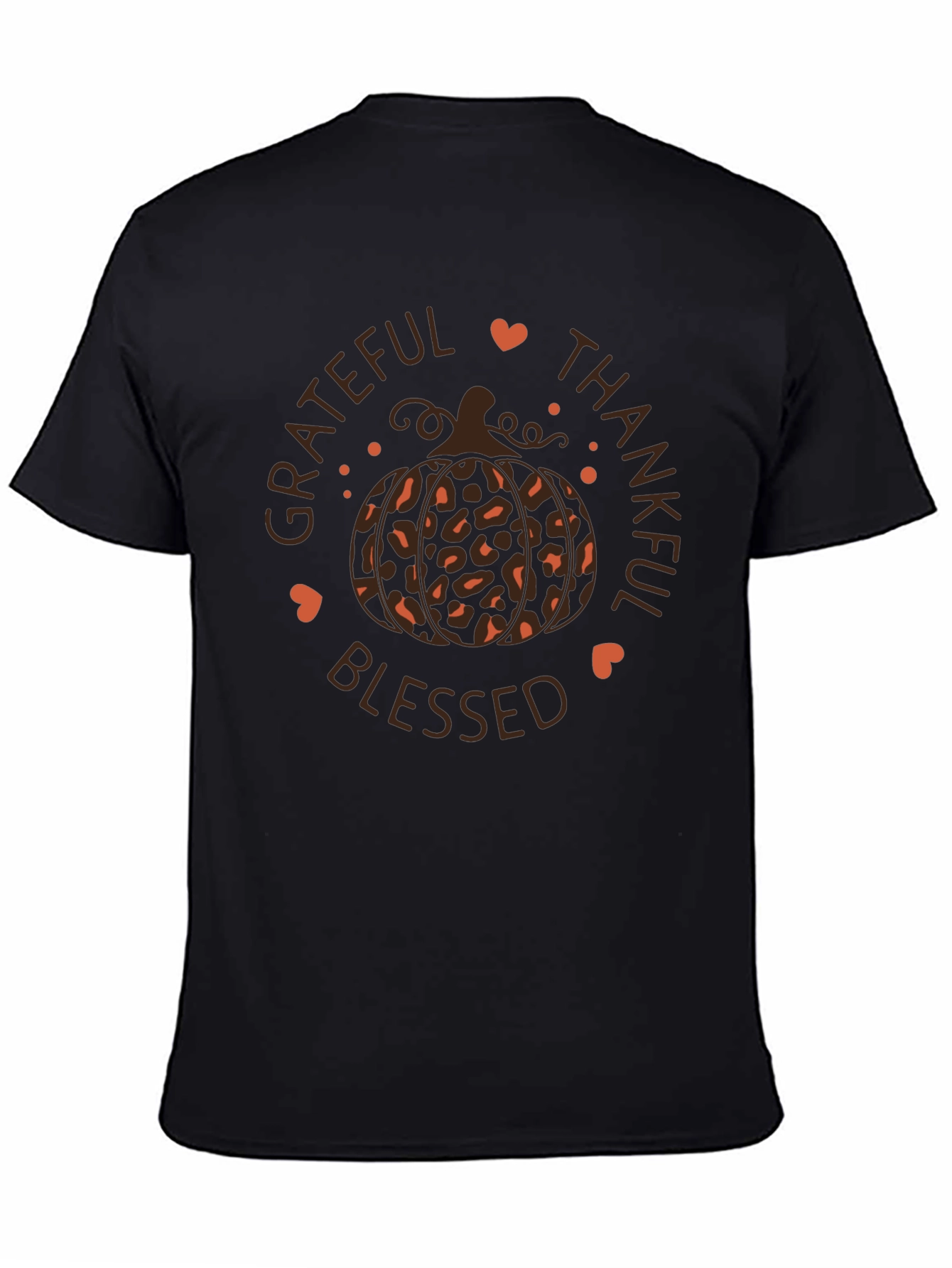 Grateful Thankful Blessed Pumpkin Tee - Fall Apparel
