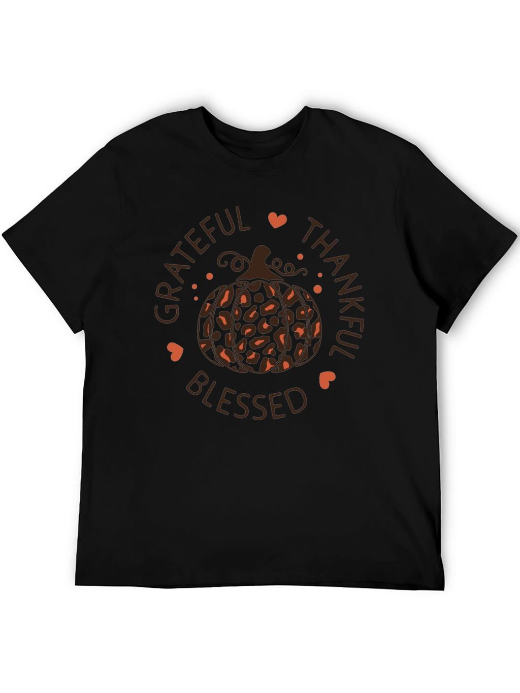 Grateful Thankful Blessed Pumpkin Tee - Fall Apparel