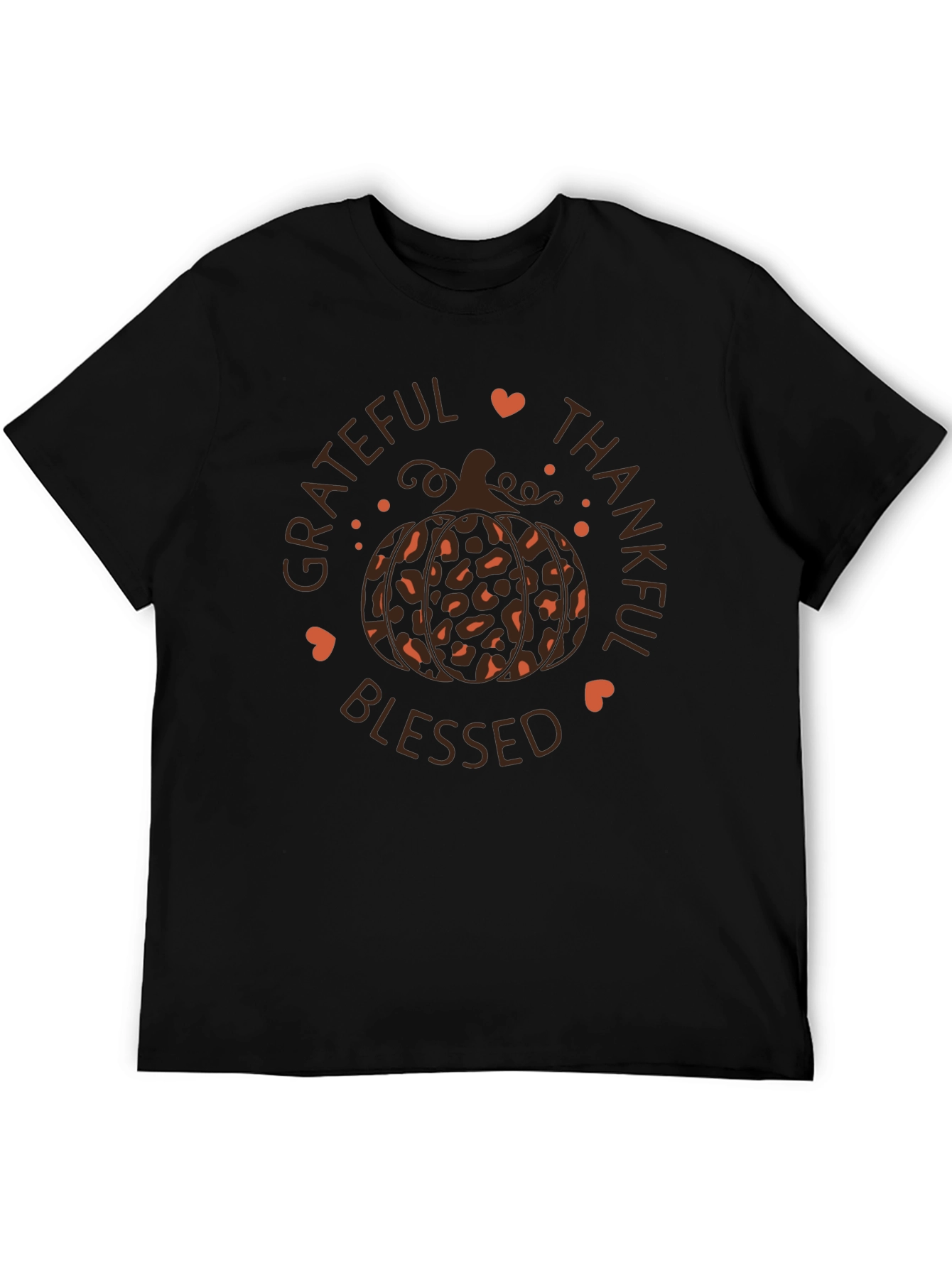 Grateful Thankful Blessed Pumpkin Tee - Fall Apparel
