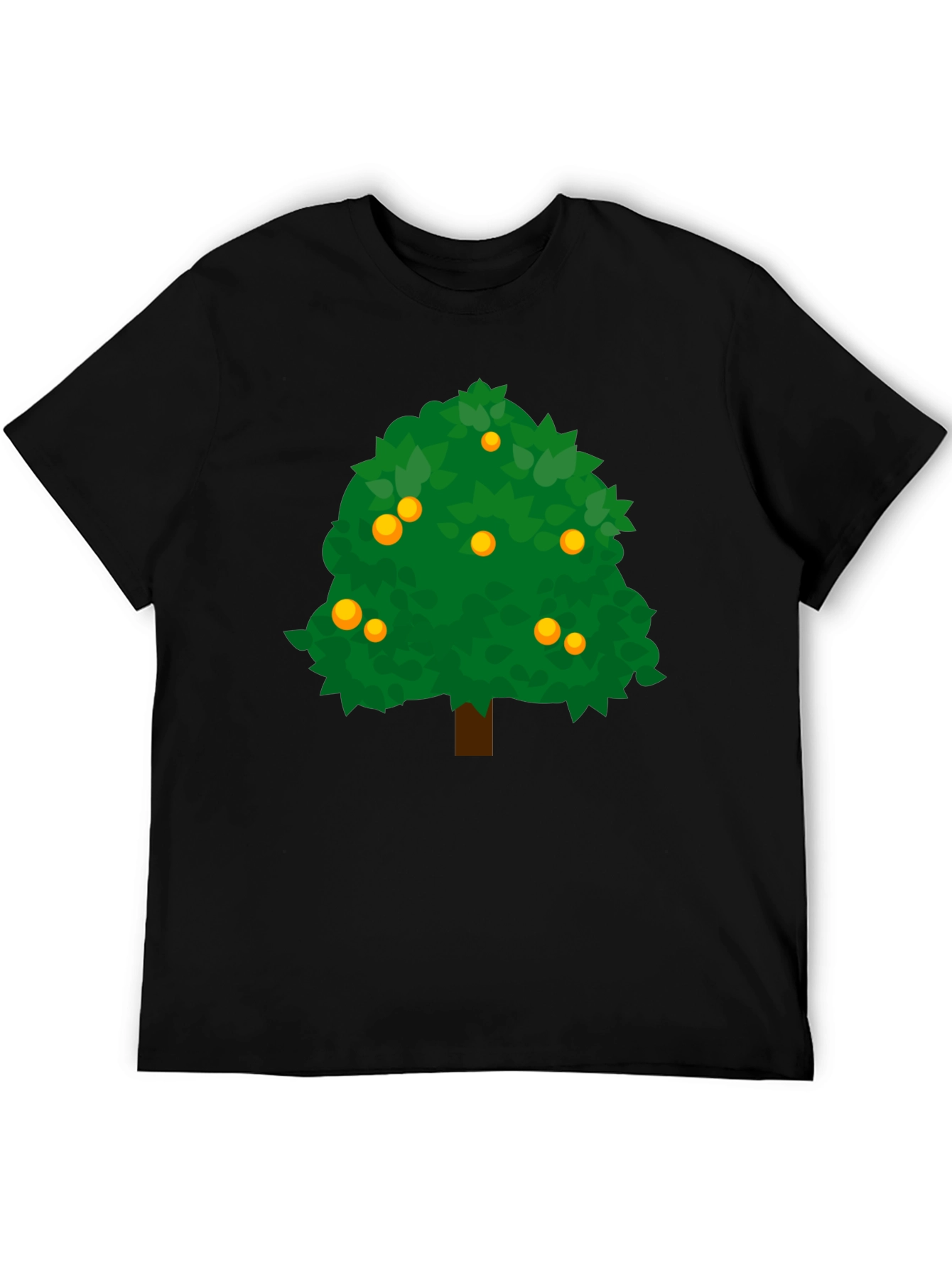 Orange Tree Graphic Tee - Nature Inspired Black T-Shirt