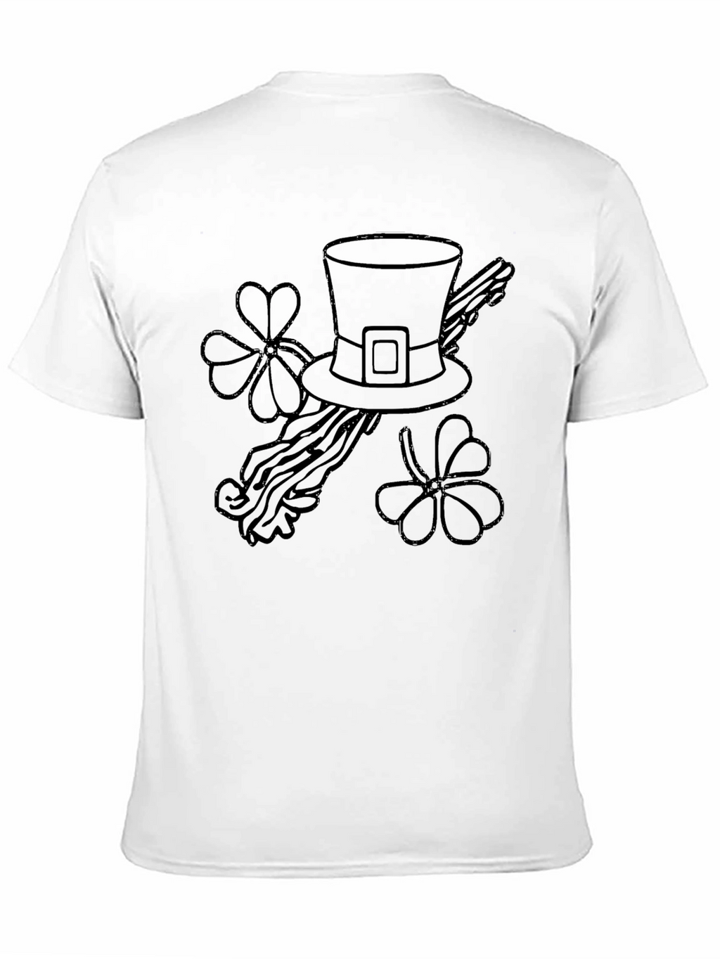 St. Patricks Day Hat & Shamrock Graphic Tee