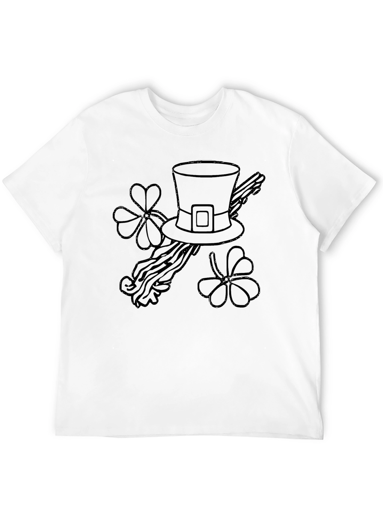 St. Patricks Day Hat & Shamrock Graphic Tee