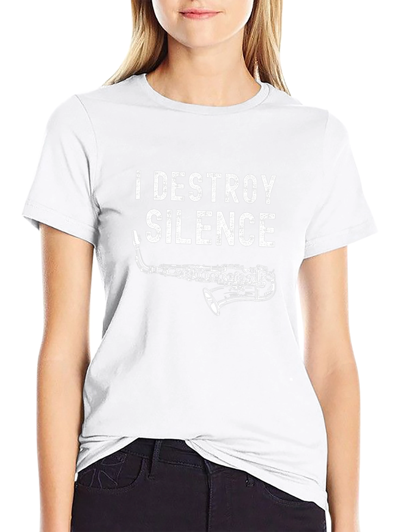 I Destroy Silence Saxophone T-Shirt