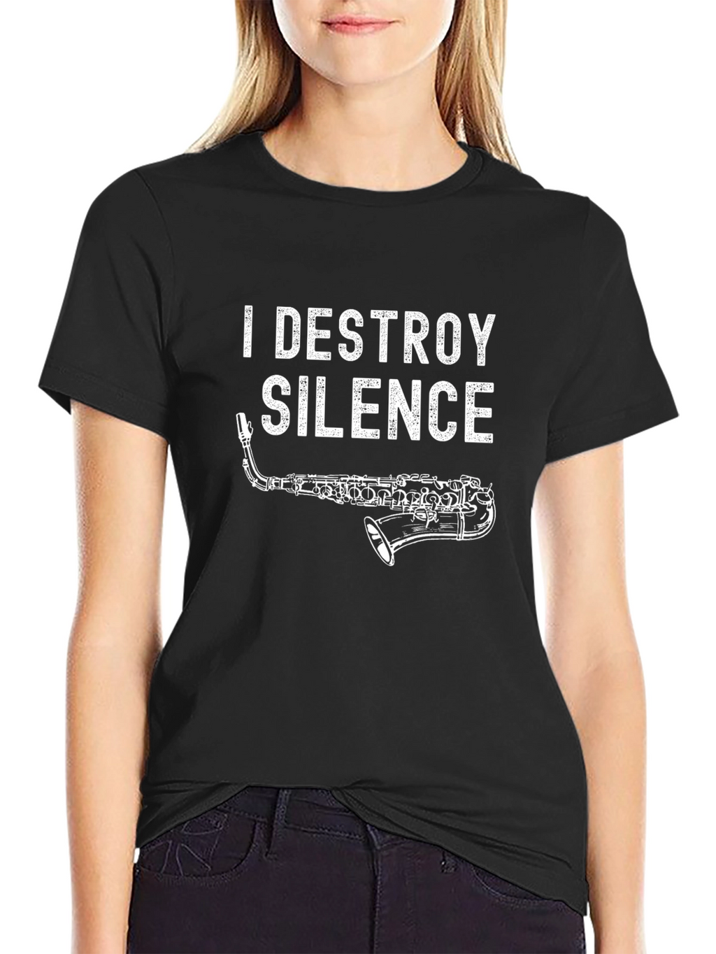 I Destroy Silence Saxophone T-Shirt