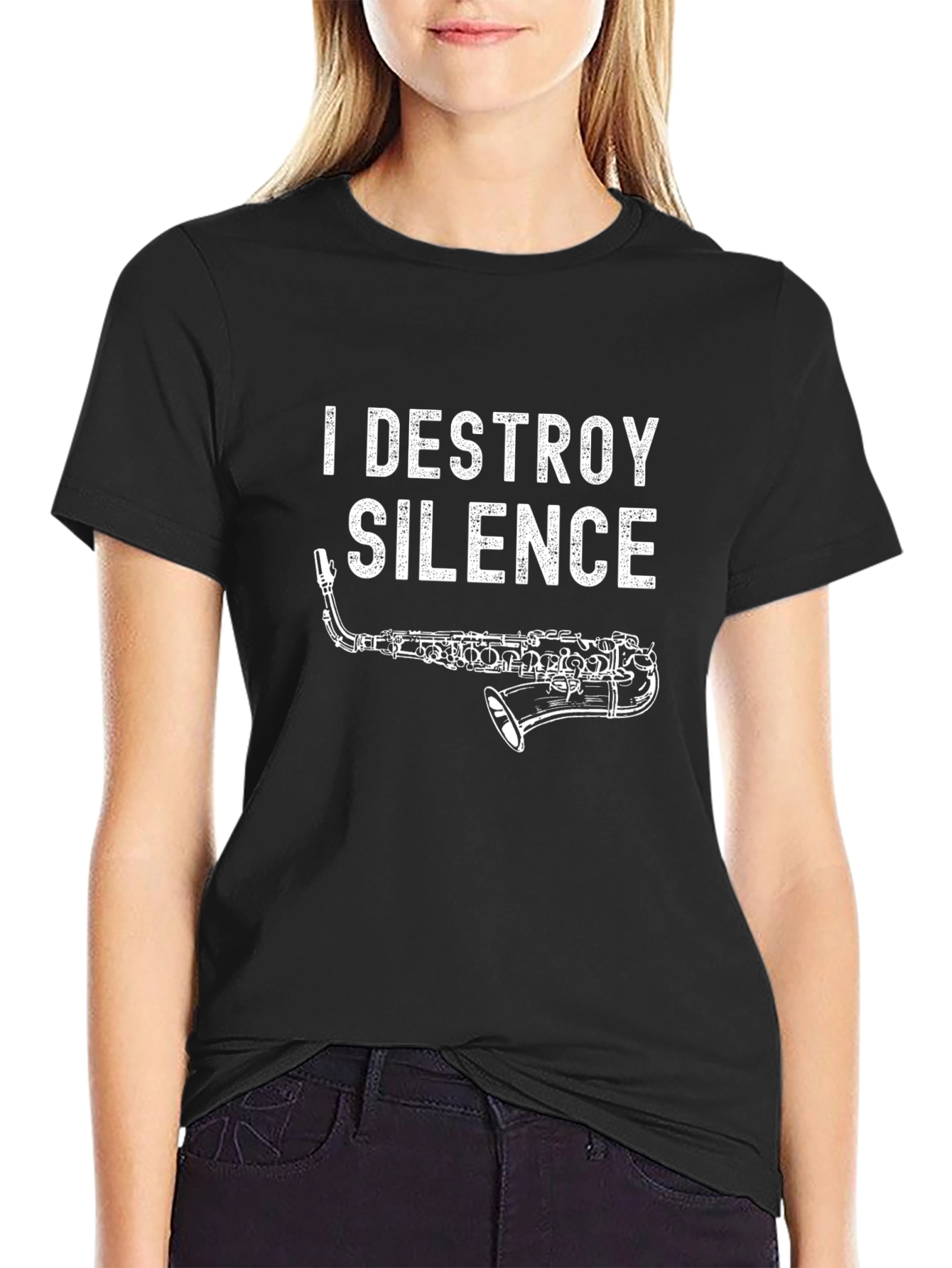 I Destroy Silence Saxophone T-Shirt