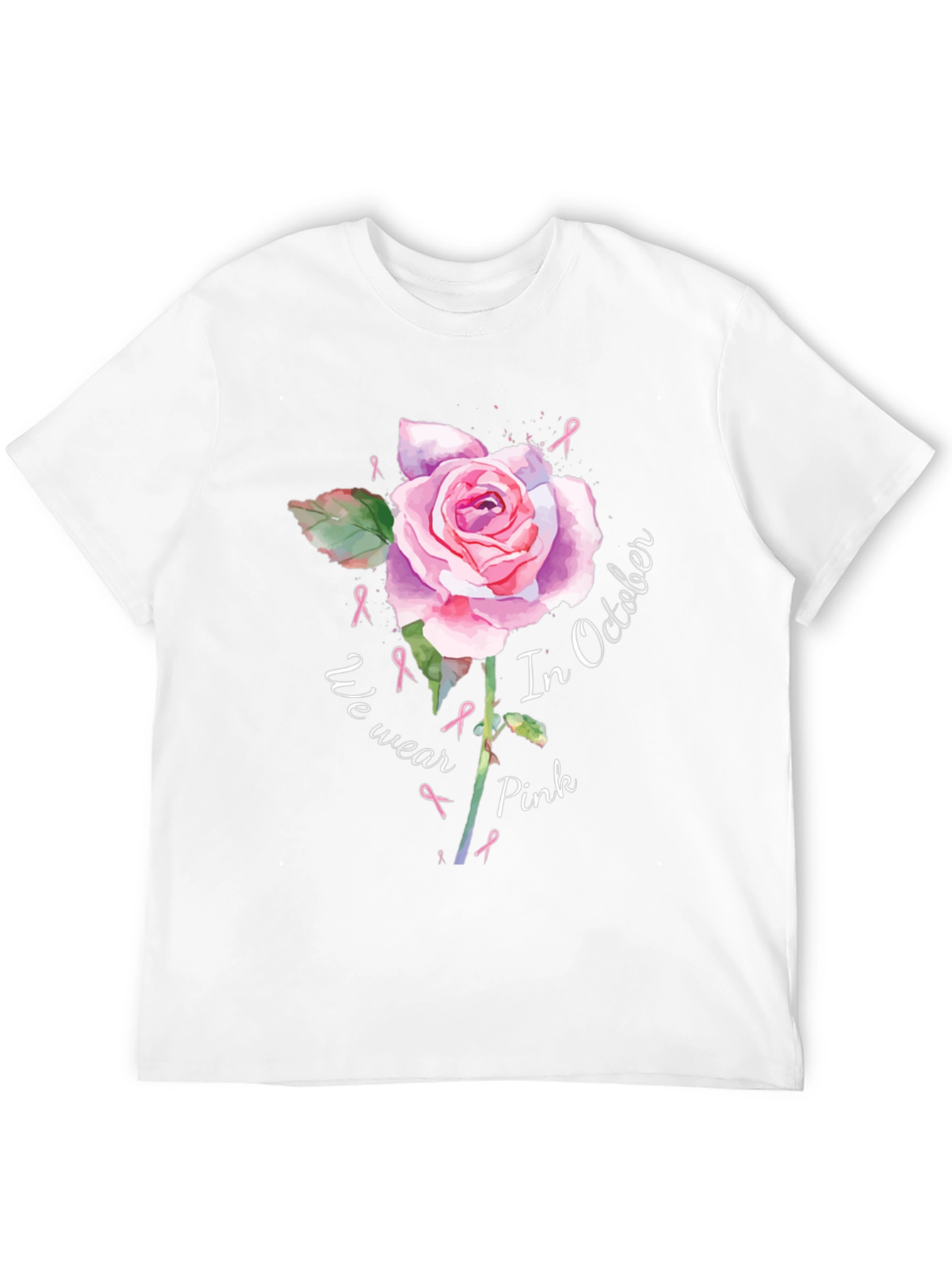 Pink Ribbon Rose T-Shirt