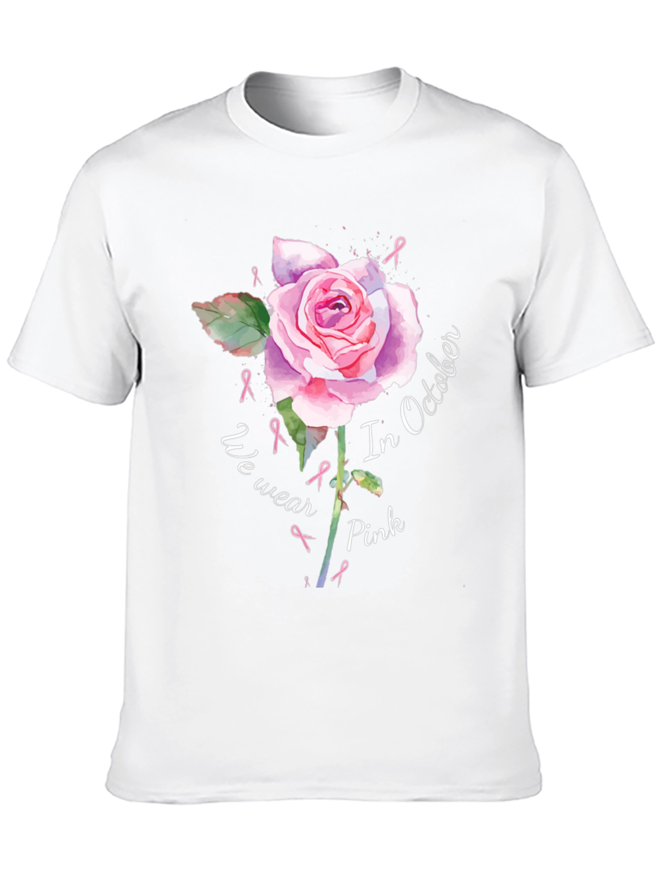 Pink Ribbon Rose T-Shirt