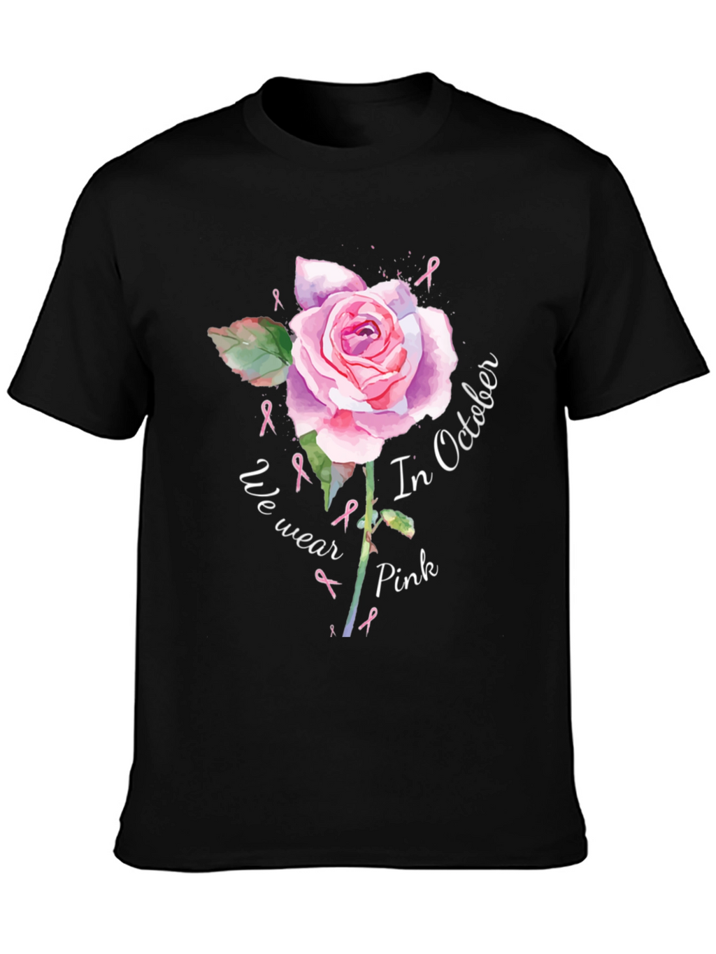 Pink Ribbon Rose T-Shirt