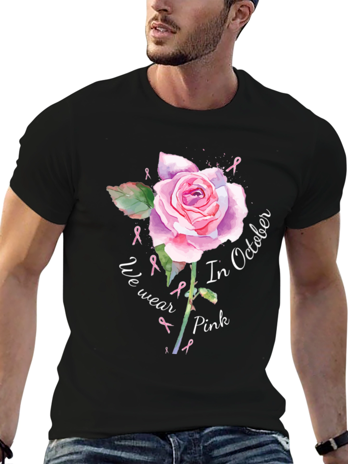 Pink Ribbon Rose T-Shirt