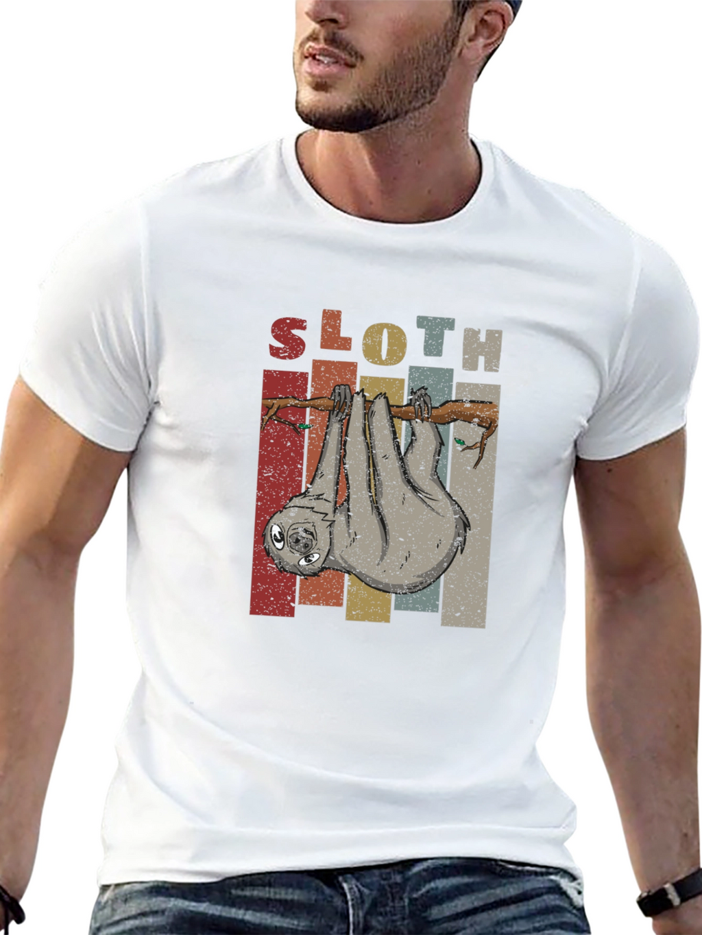 Sloth Graphic Tee - Retro Animal Lover Shirt