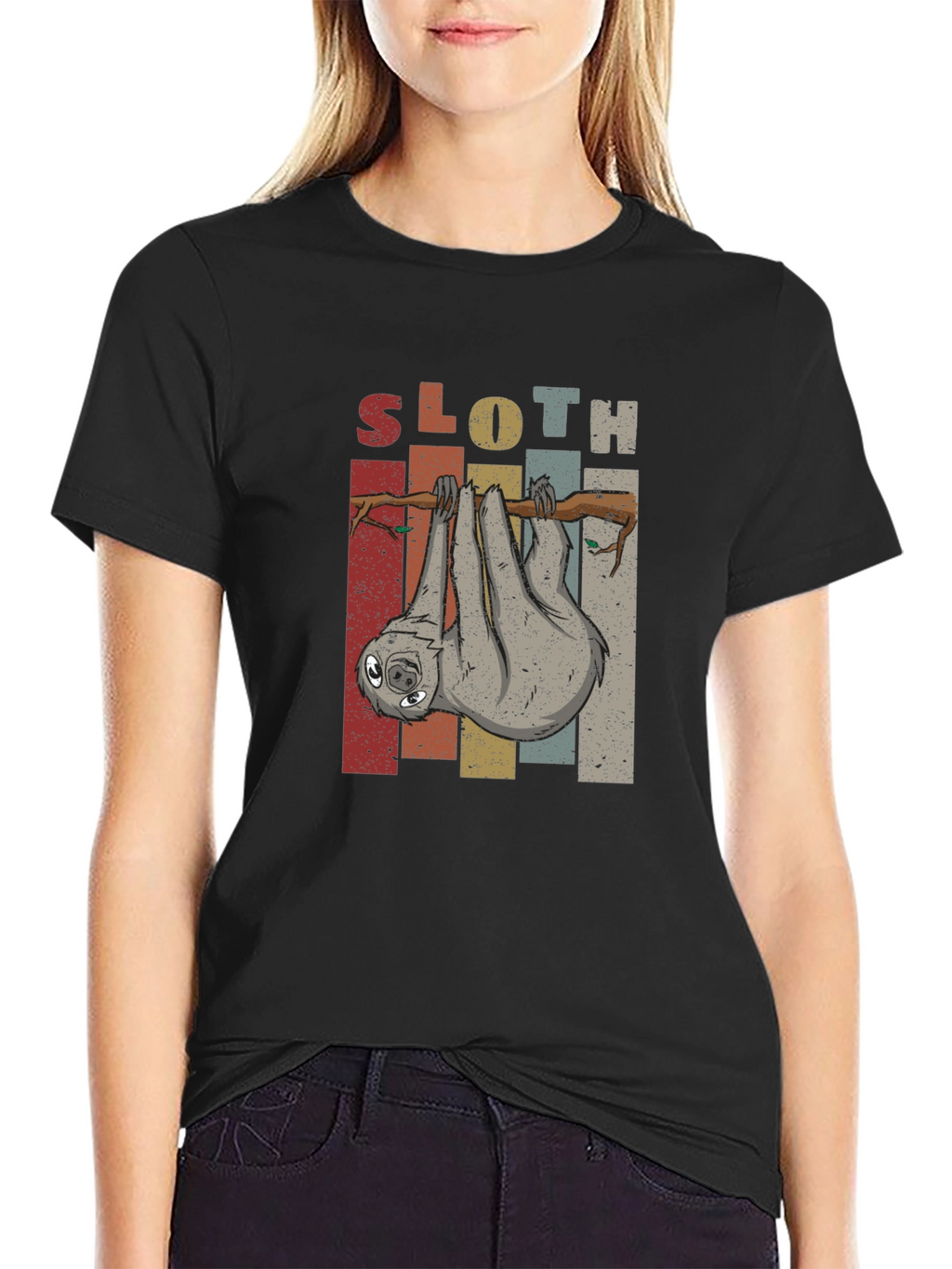 Sloth Graphic Tee - Retro Animal Lover Shirt