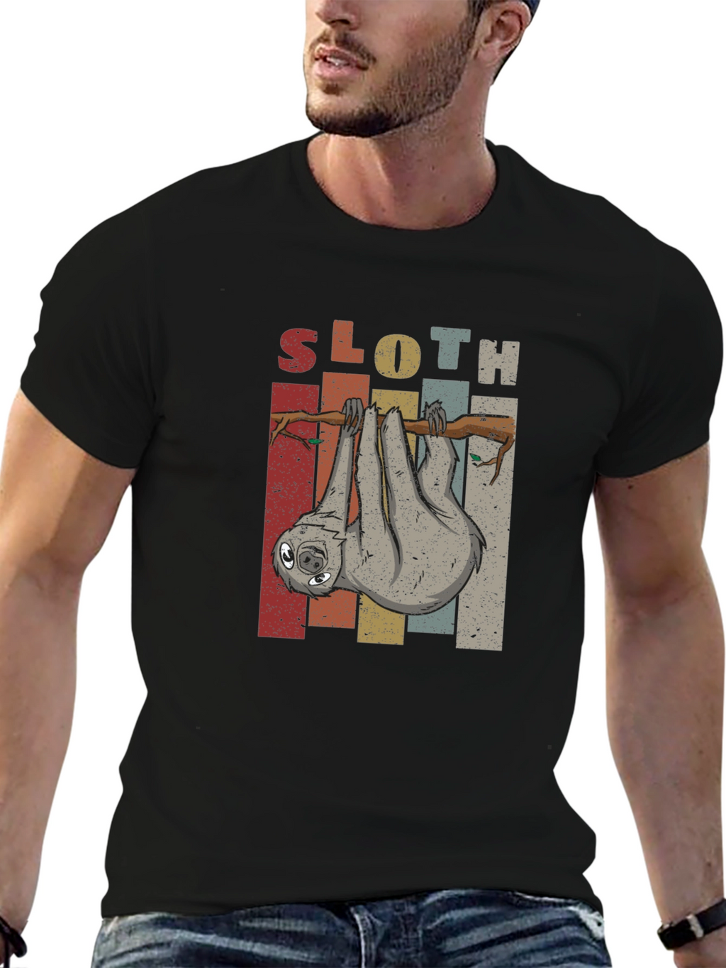 Sloth Graphic Tee - Retro Animal Lover Shirt