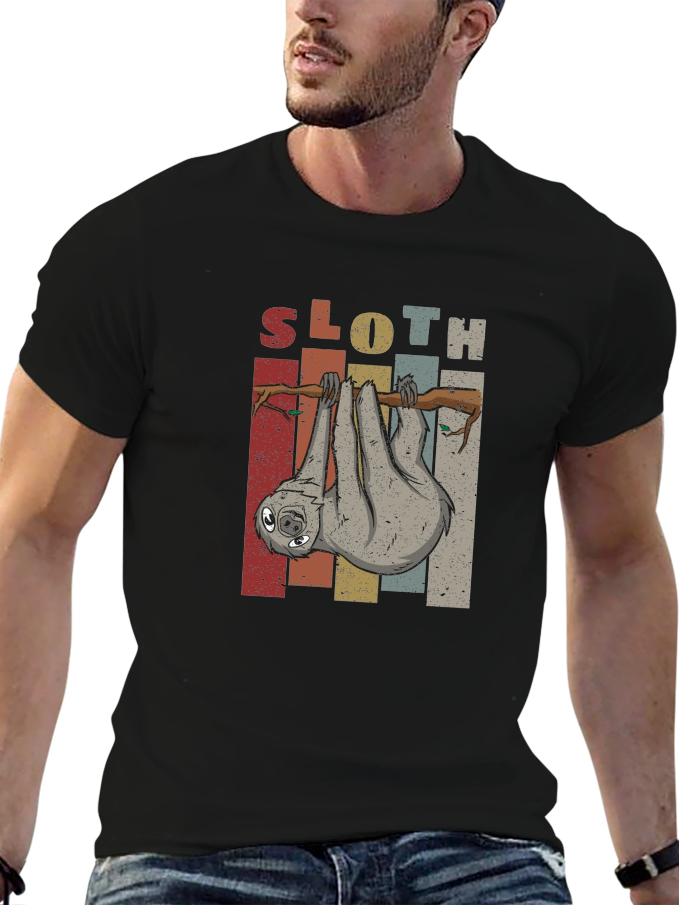 Sloth Graphic Tee - Retro Animal Lover Shirt
