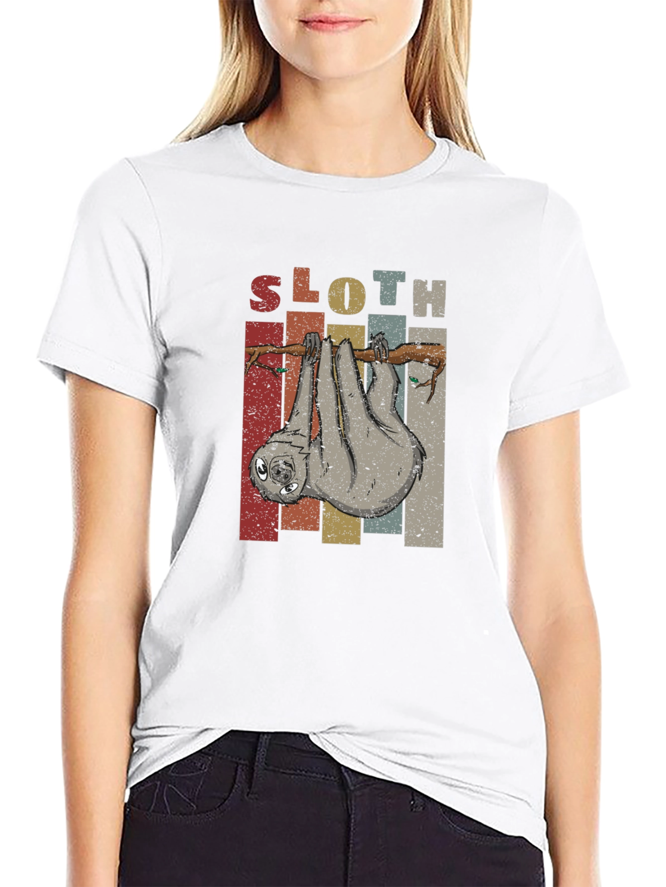 Sloth Graphic Tee - Retro Animal Lover Shirt