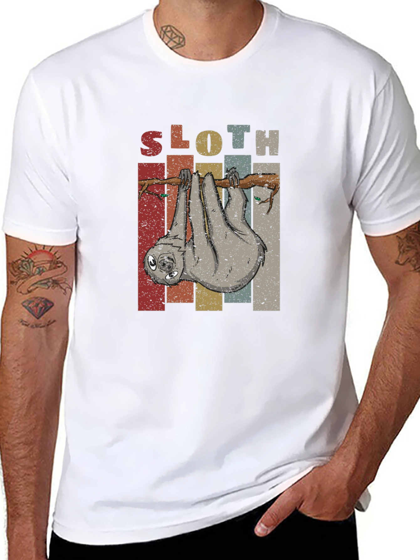 Sloth Graphic Tee - Retro Animal Lover Shirt