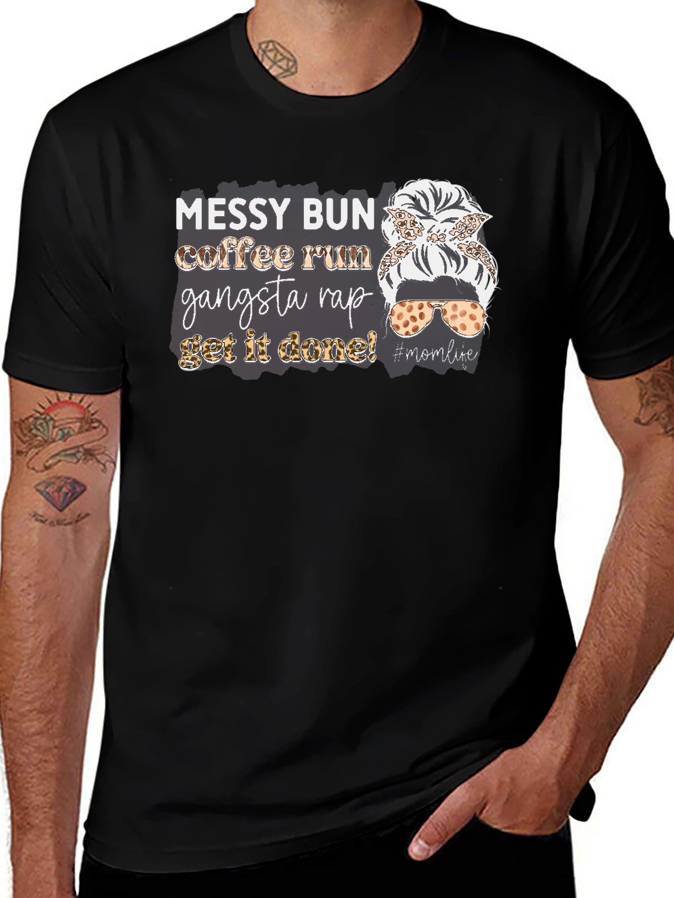Messy Bun Coffee Run Graphic Tee