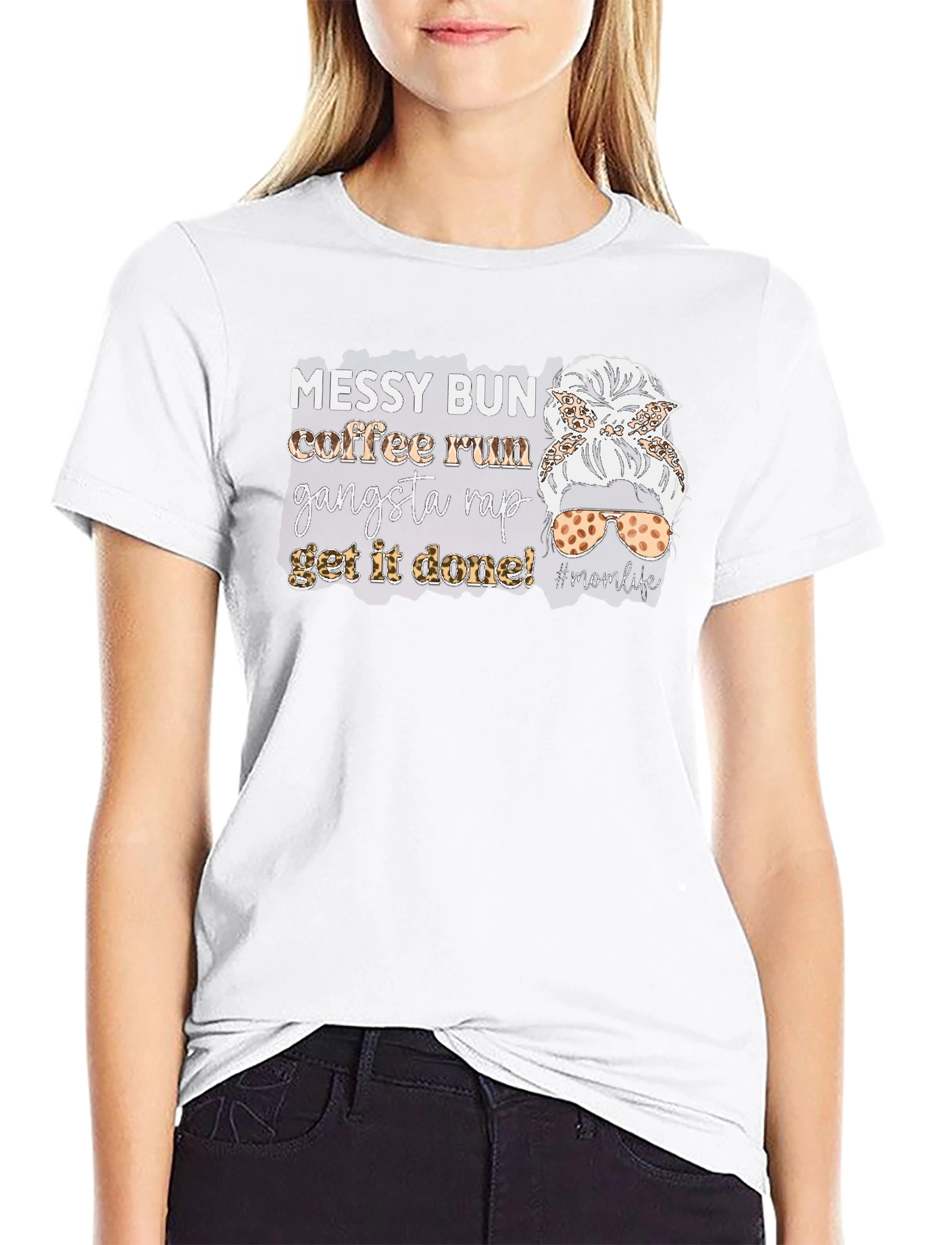 Messy Bun Coffee Run Graphic Tee