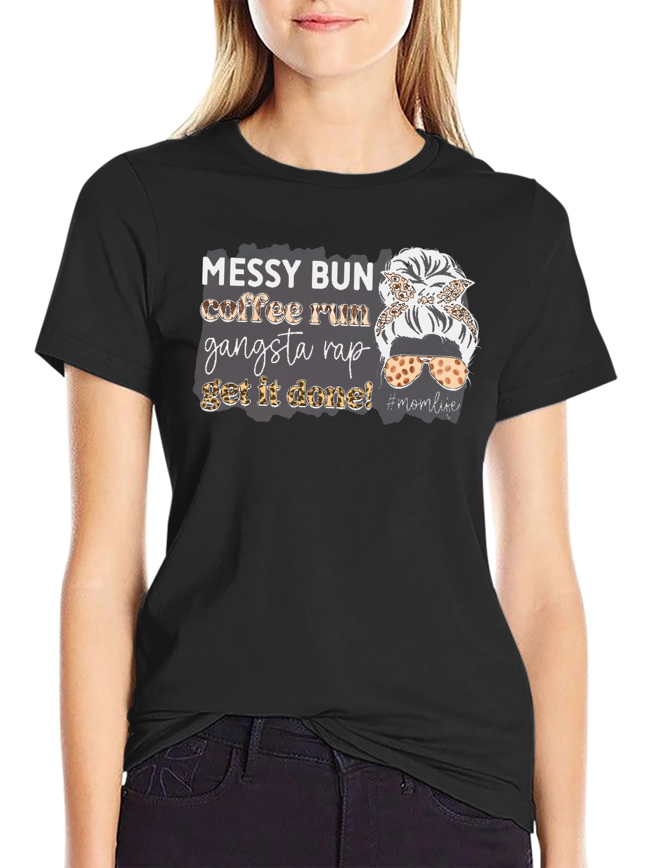 Messy Bun Coffee Run Graphic Tee