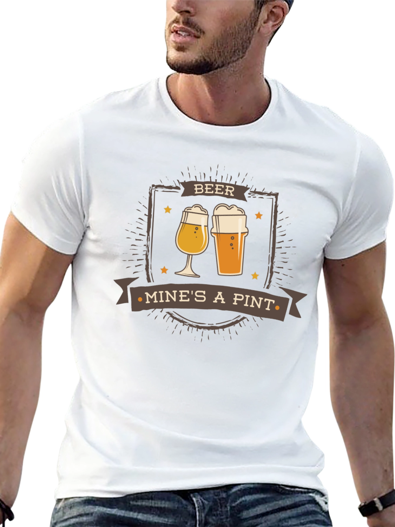 Beer Mines A Pint Graphic Tee - Cool Drinking T-Shirt