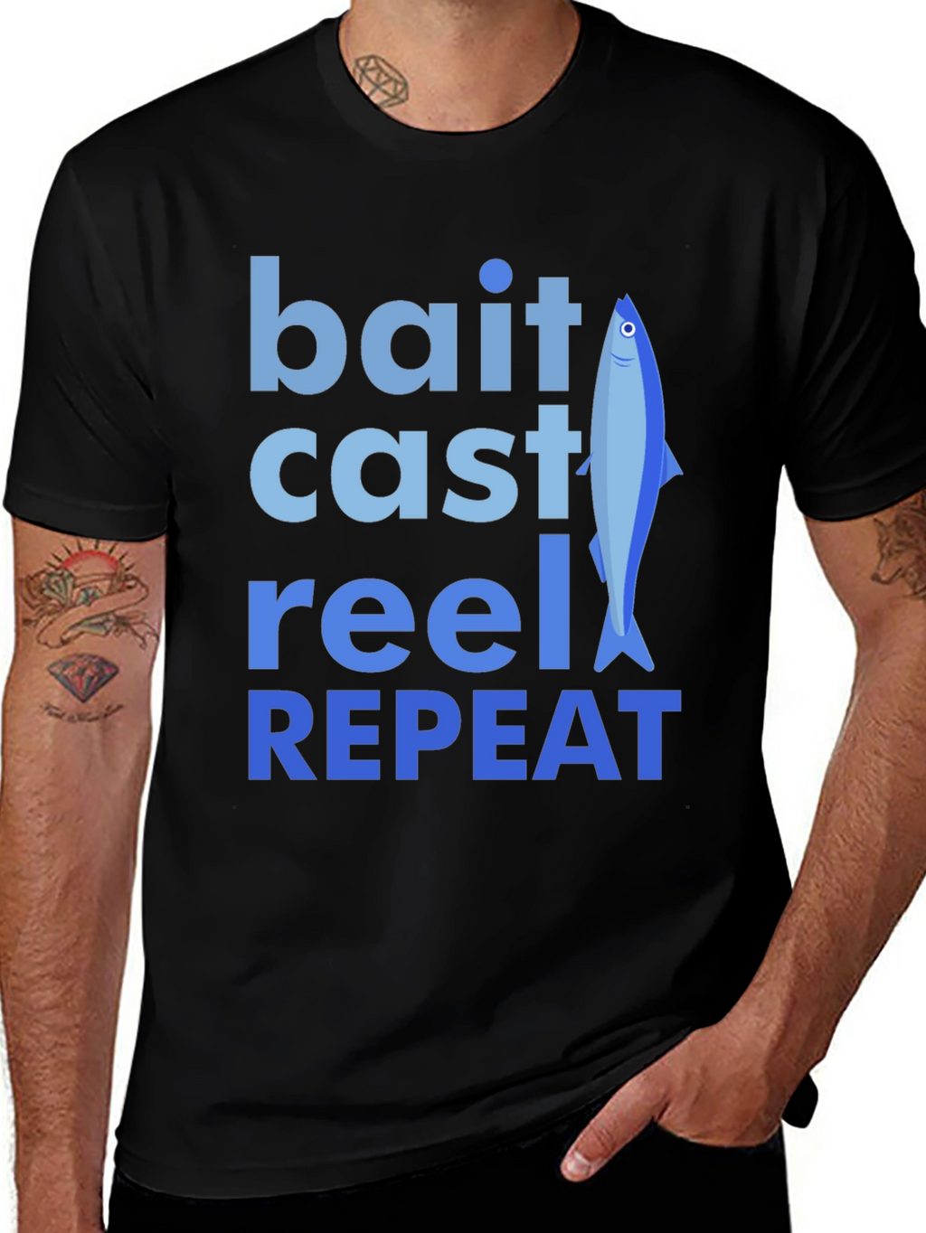 Bait Cast Reel Repeat Fishing T-Shirt