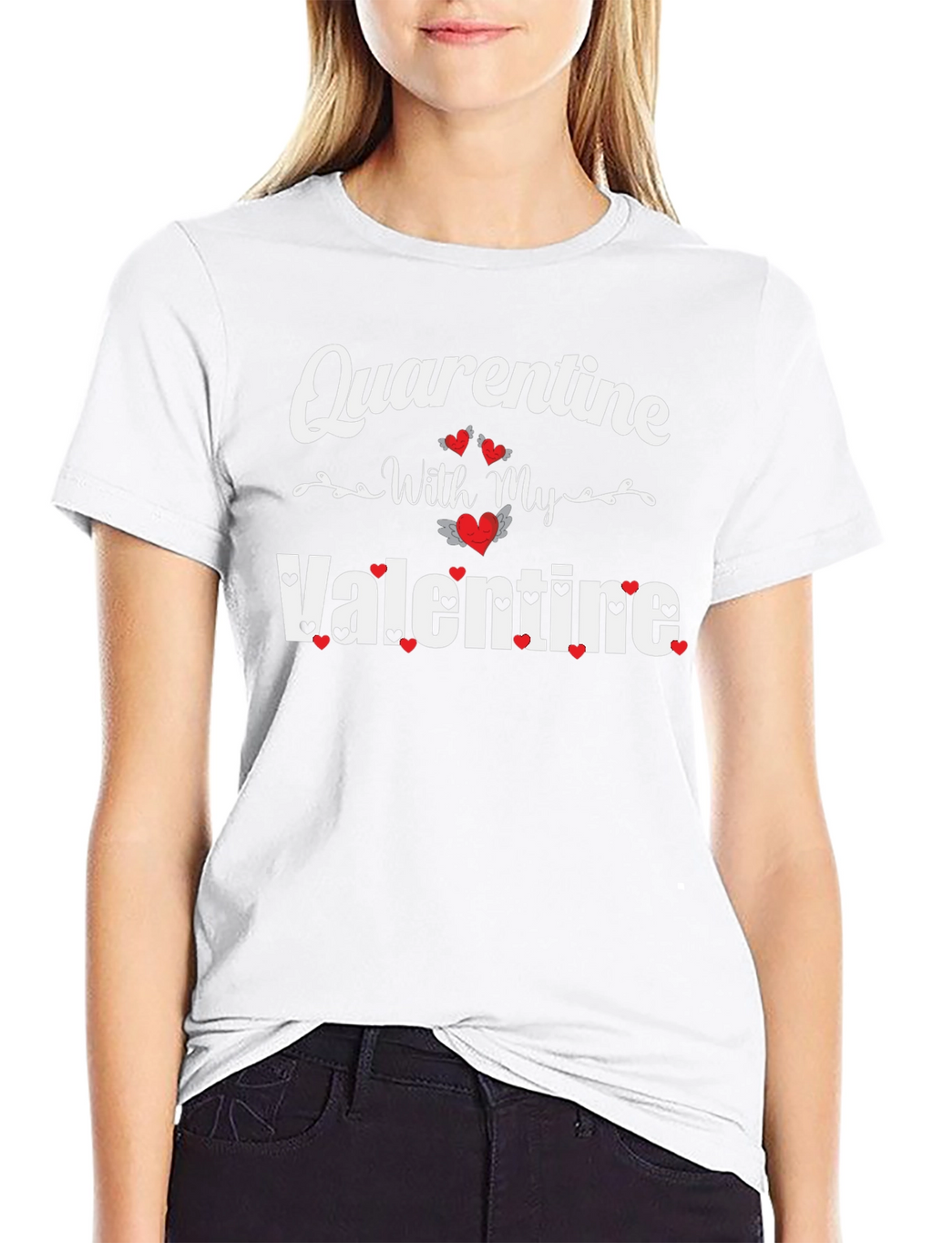 Quarantine With My Valentine Black T-Shirt