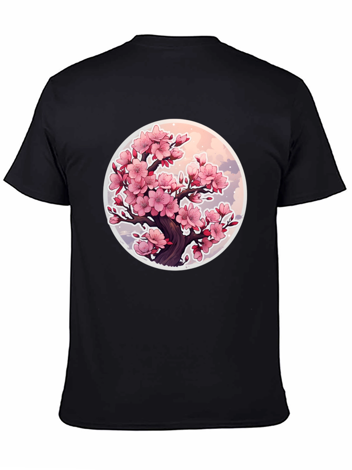 Cherry Blossom Tree Graphic T-Shirt - Black