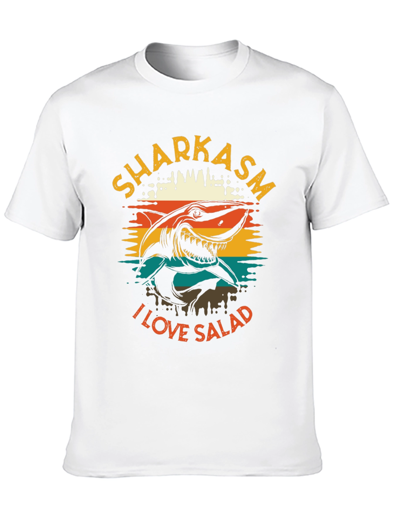 Sharkasm T-Shirt - I Love Salad Funny Shark Graphic Tee