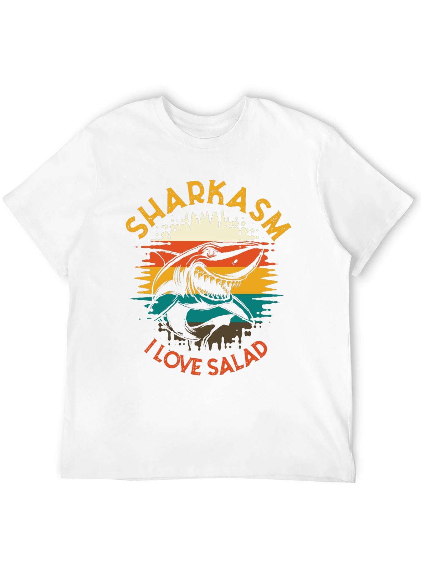 Sharkasm T-Shirt - I Love Salad Funny Shark Graphic Tee