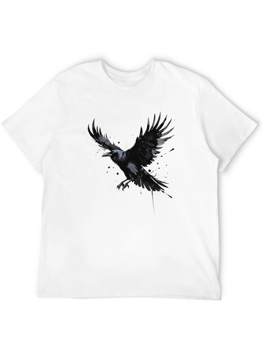 Raven Graphic Black T-Shirt - Mens Crew Neck