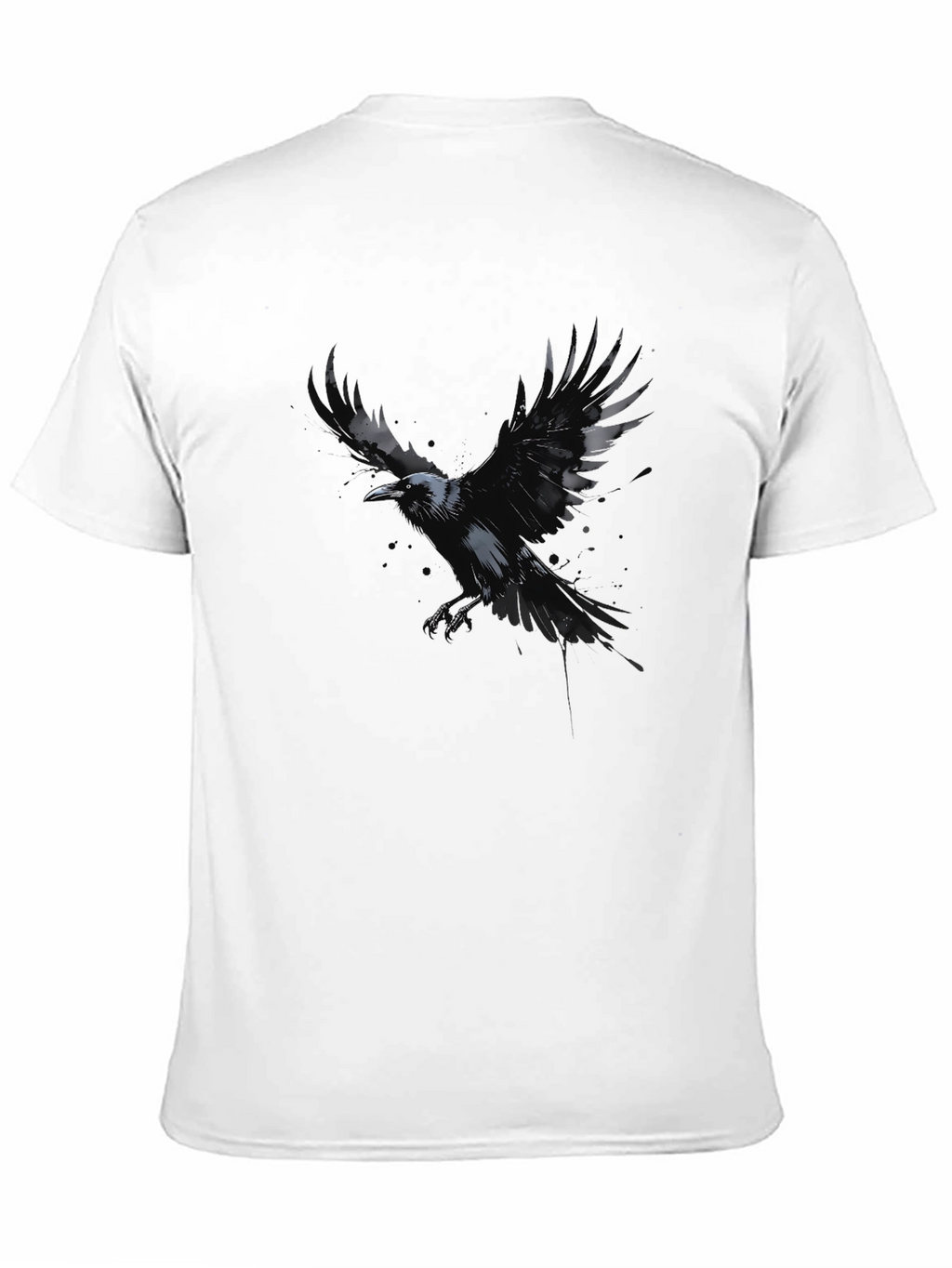 Raven Graphic Black T-Shirt - Mens Crew Neck