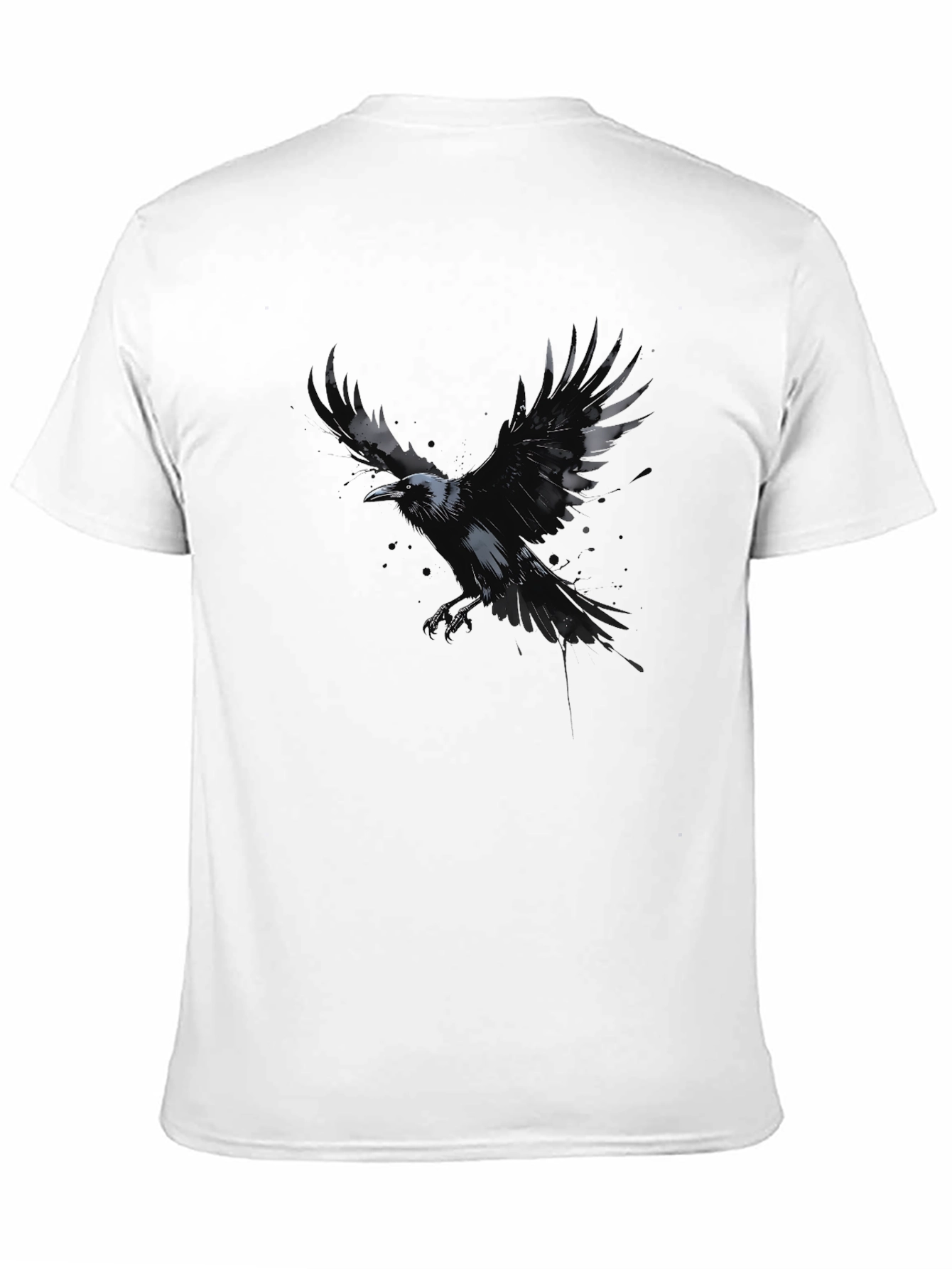 Raven Graphic Black T-Shirt - Mens Crew Neck