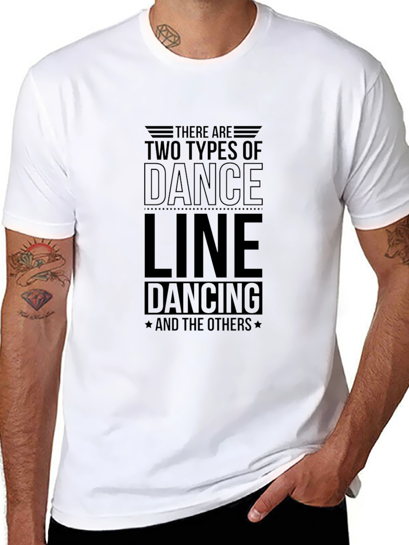 Two Types Dance Line Dancing T-Shirt Black