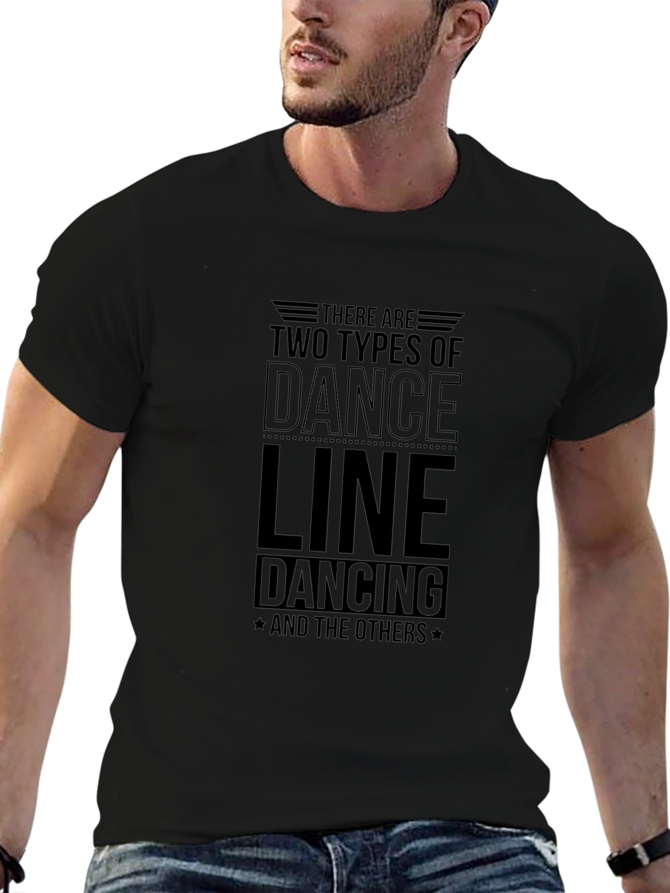Two Types Dance Line Dancing T-Shirt Black