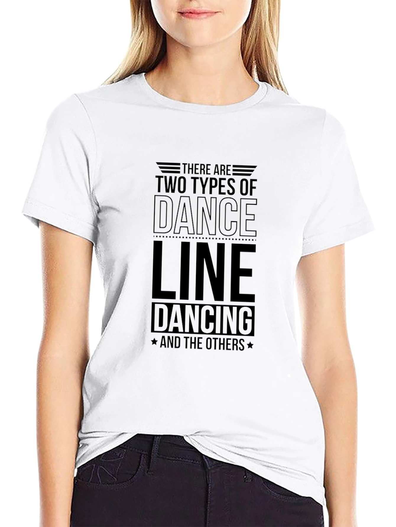 Two Types Dance Line Dancing T-Shirt Black