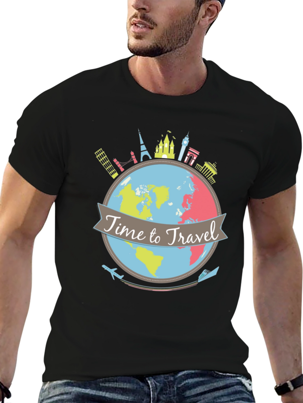 Time to Travel Graphic Tee - Black
