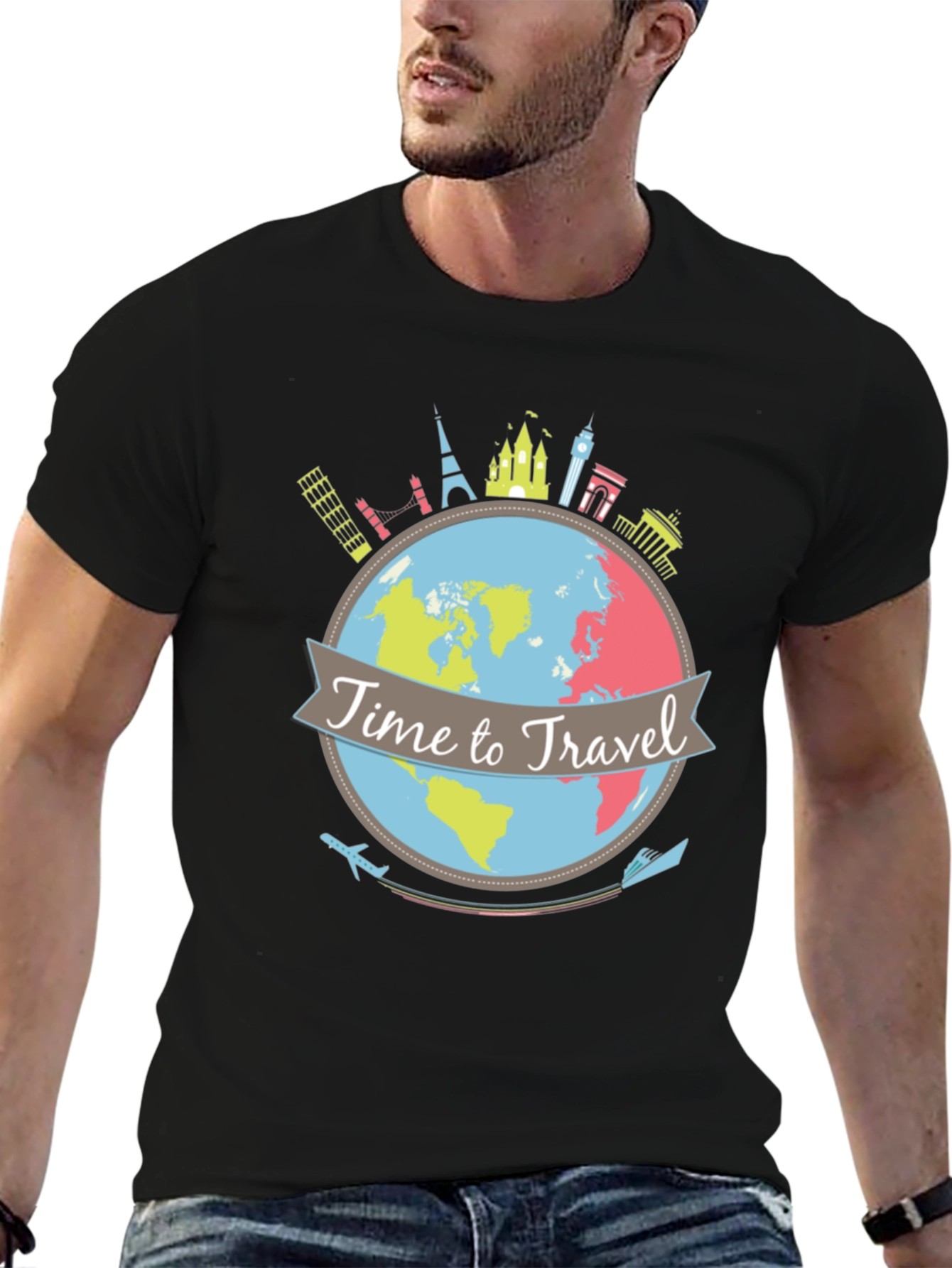 Time to Travel Graphic Tee - Black