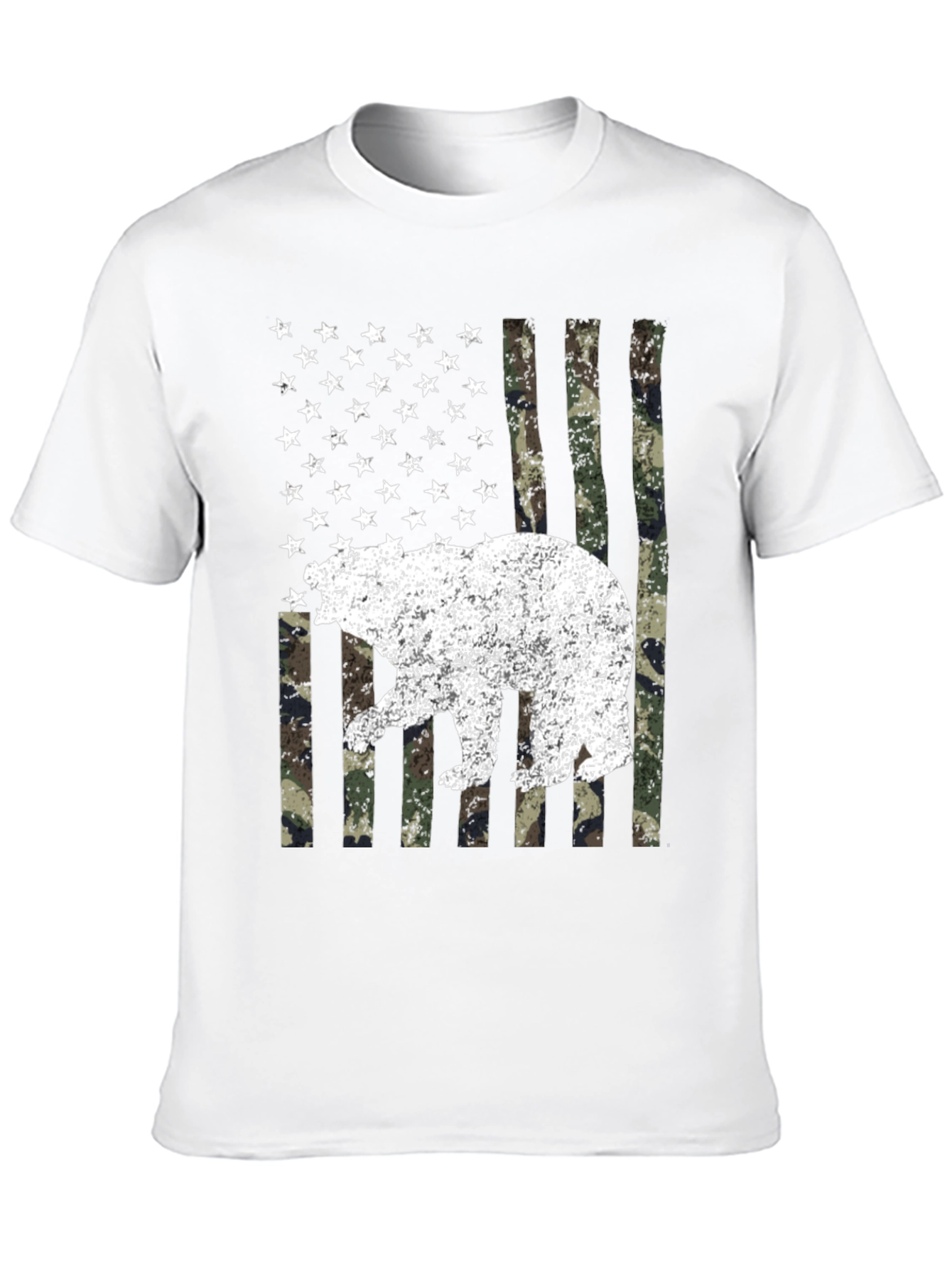 Bear USA Flag Camo T-Shirt