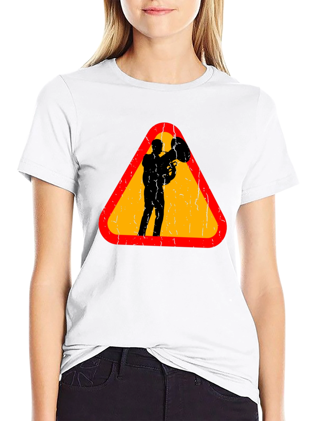 Tuba Player Graphic Tee - Musician Triangle Design