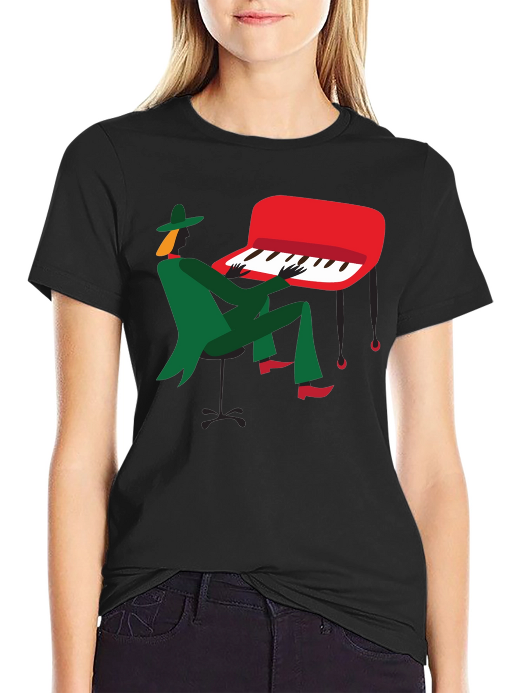 Jazz Musician Graphic T-Shirt - Black Tee