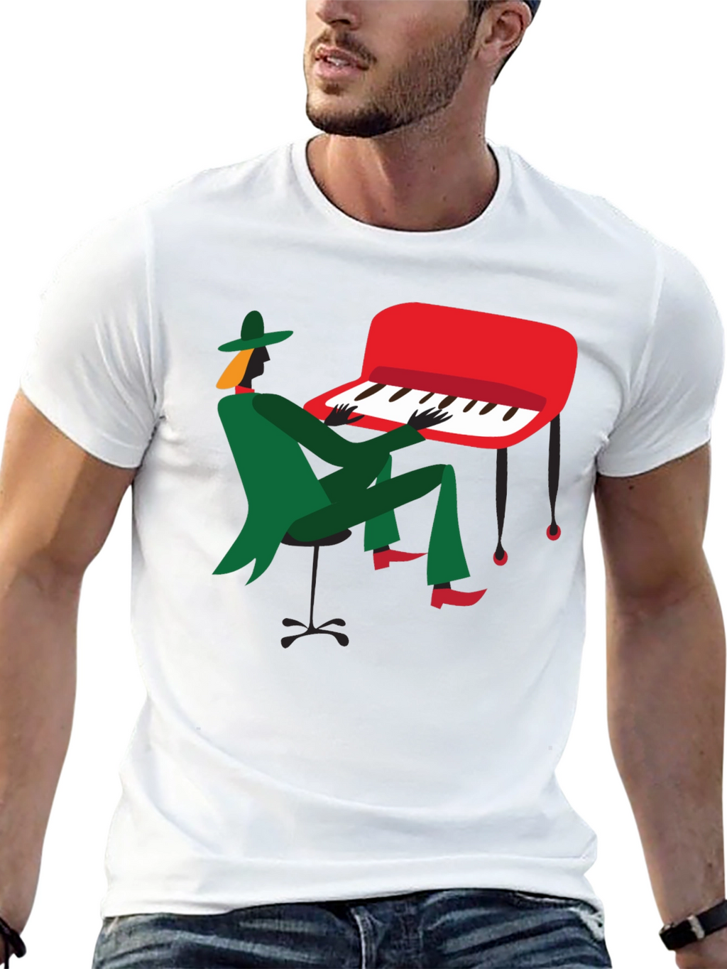 Jazz Musician Graphic T-Shirt - Black Tee