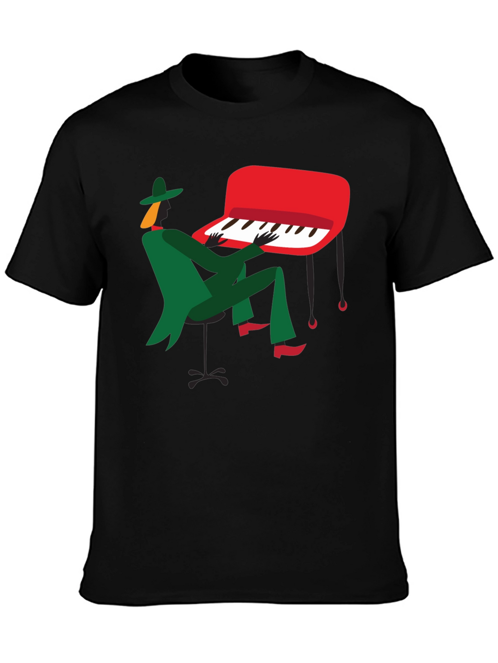 Jazz Musician Graphic T-Shirt - Black Tee