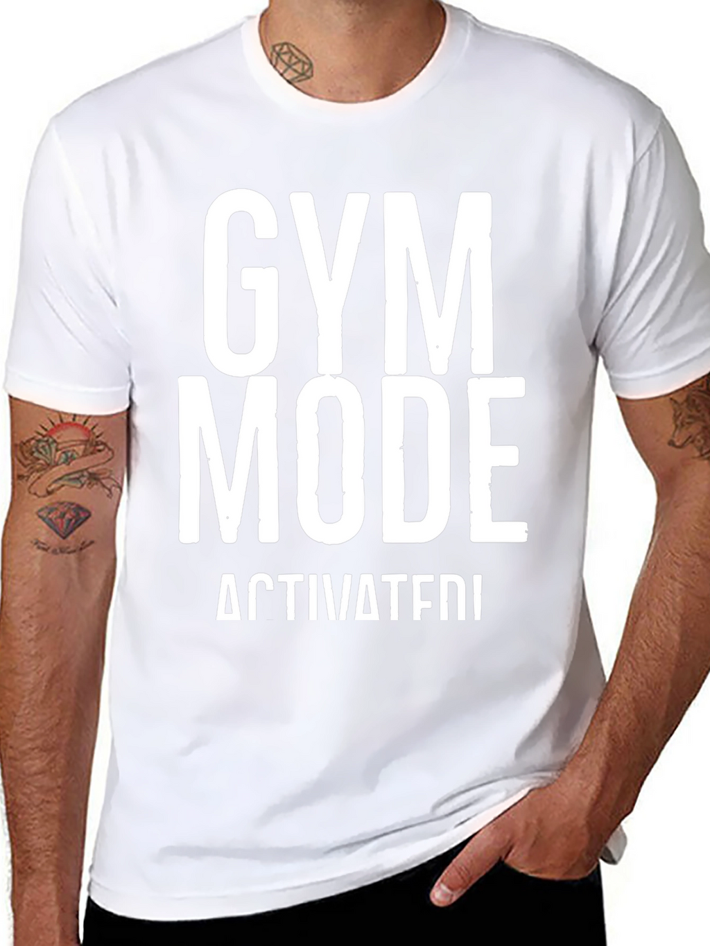 Gym Mode Activated Black Graphic T-Shirt