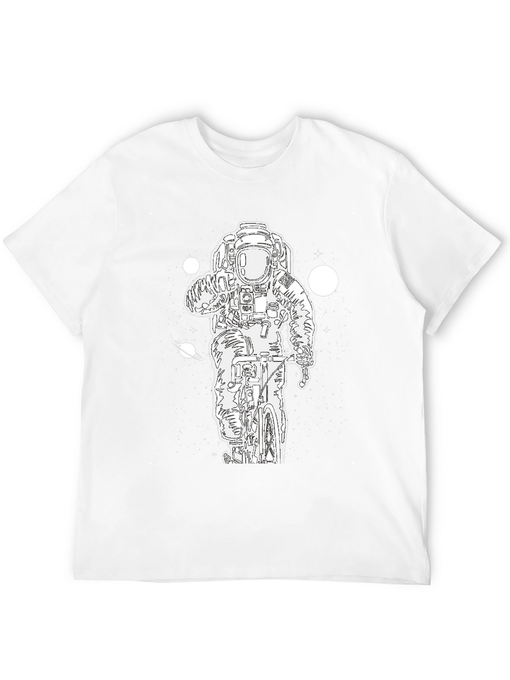 Astronaut Biker Graphic Tee - Black