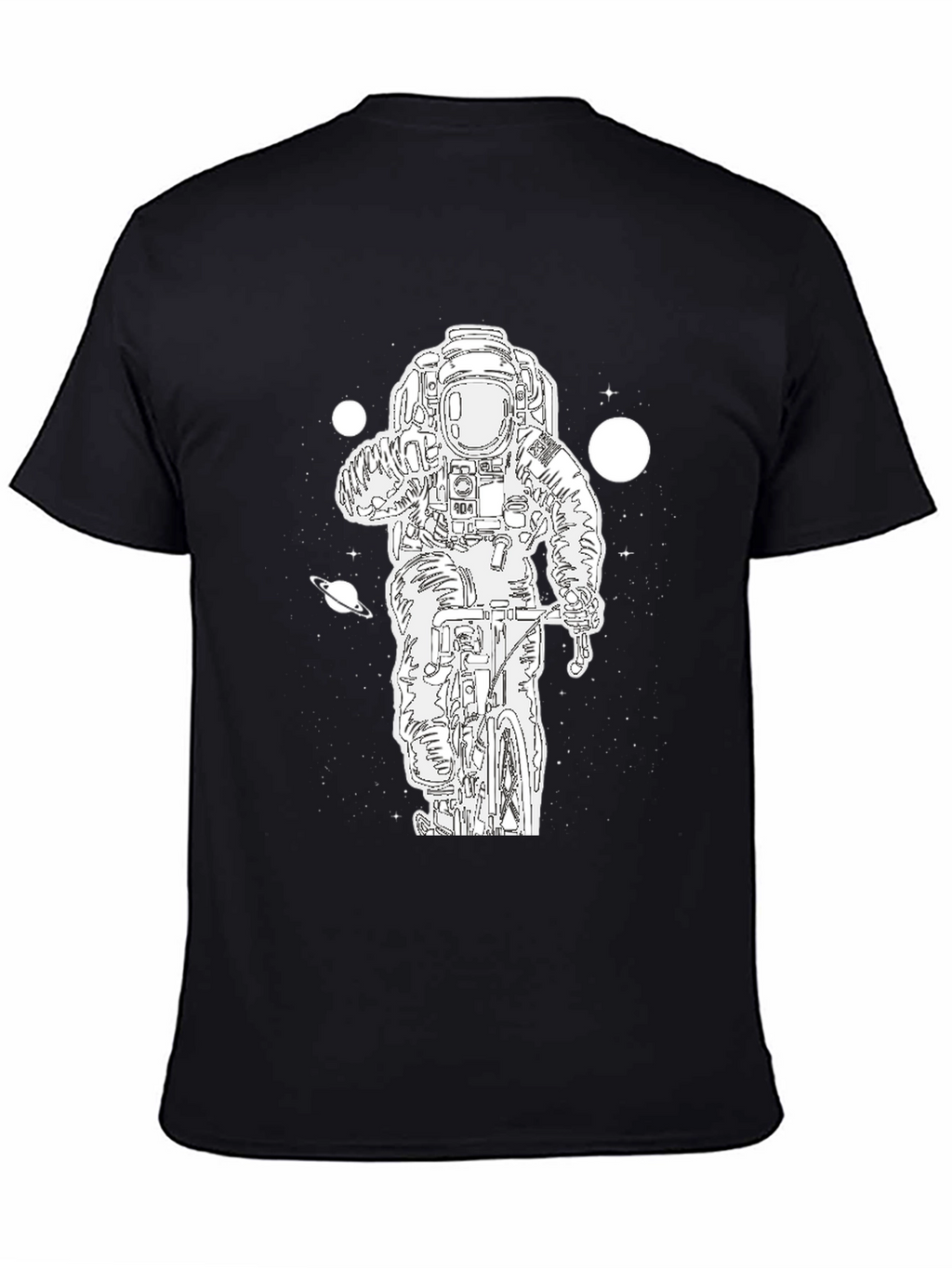 Astronaut Biker Graphic Tee - Black
