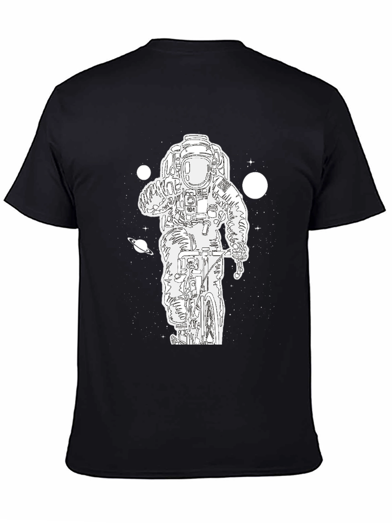 Astronaut Biker Graphic Tee - Black