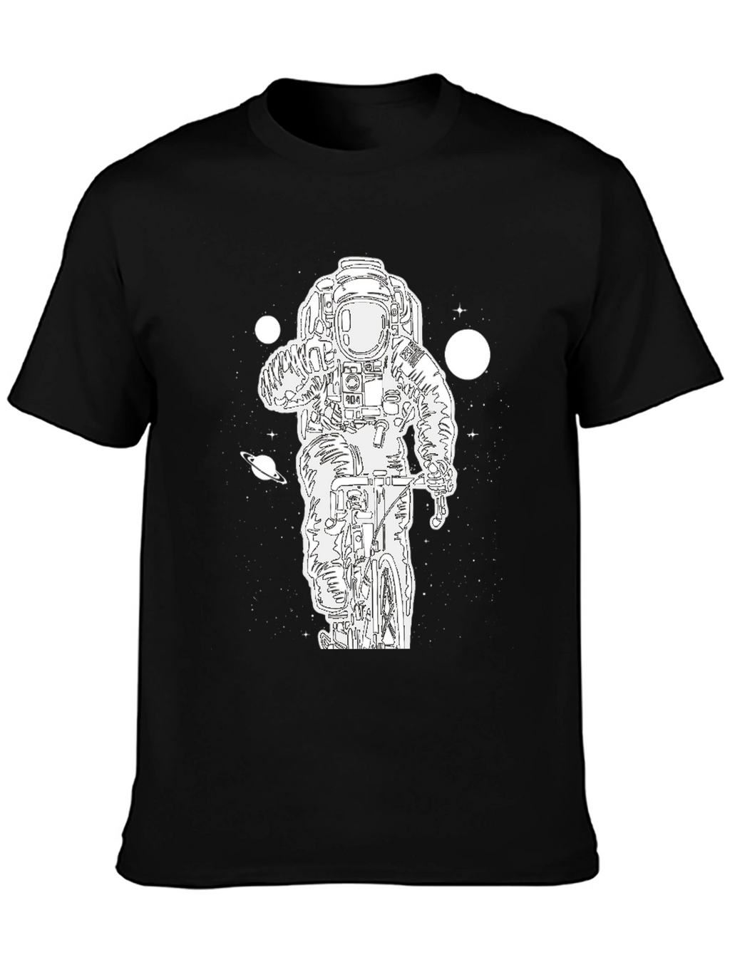 Astronaut Biker Graphic Tee - Black