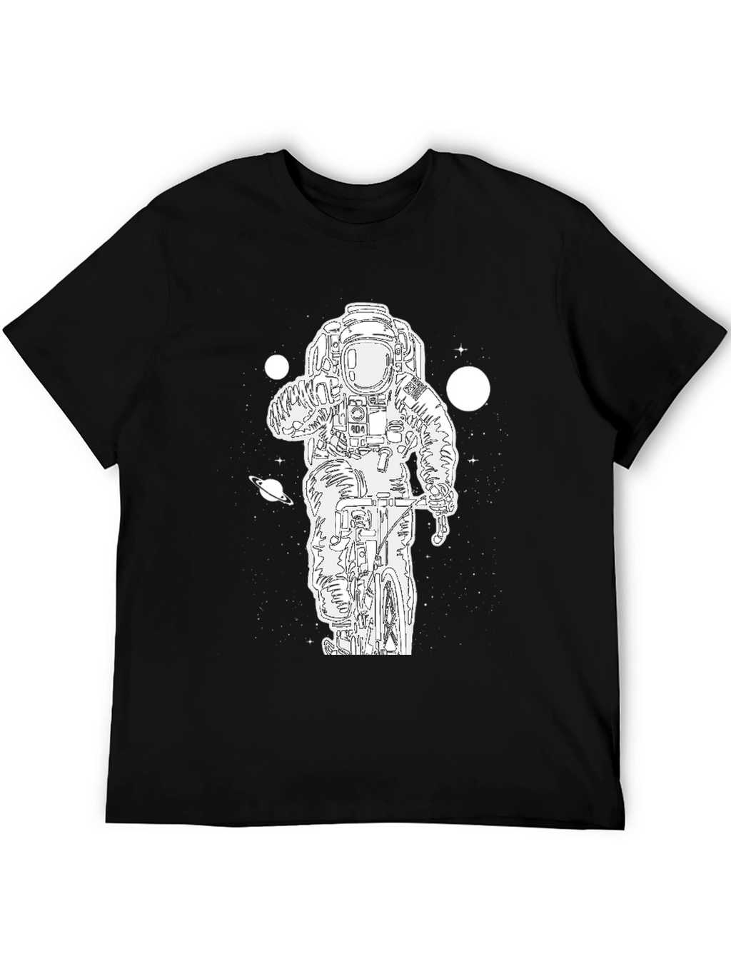 Astronaut Biker Graphic Tee - Black