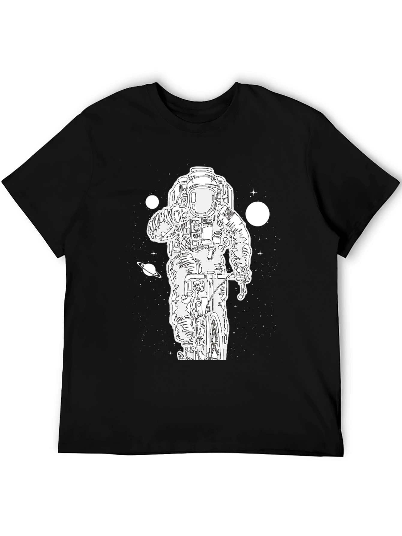 Astronaut Biker Graphic Tee - Black